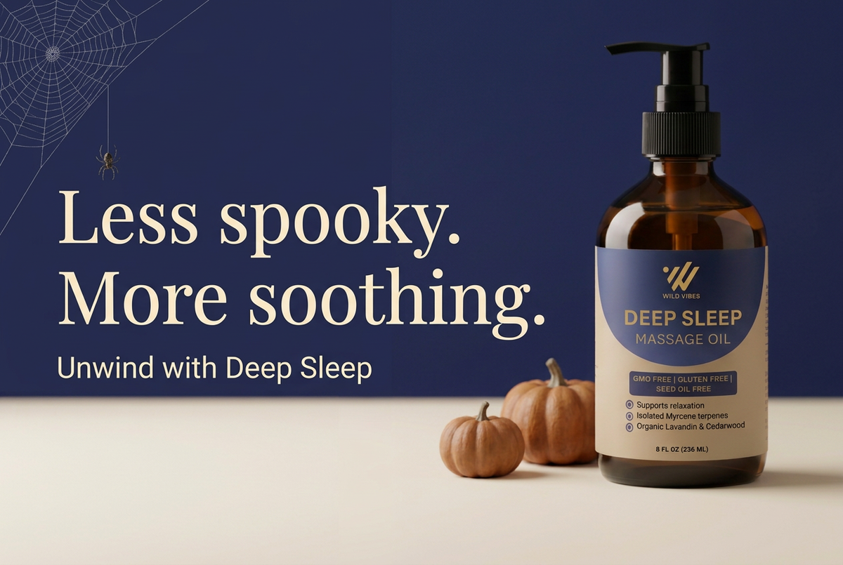 Halloween homepage image with Less spooky. More soothing. and Unwind with Deep Sleep
