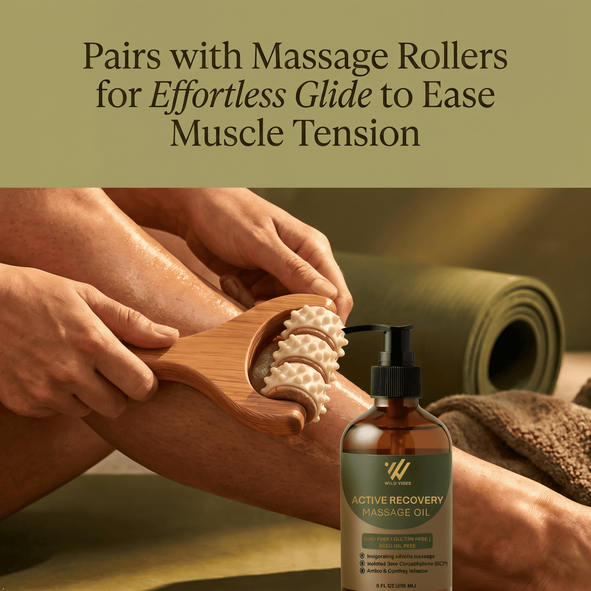 Active Recovery Massage Oil - 8 oz - Wild Vibes Home & Body