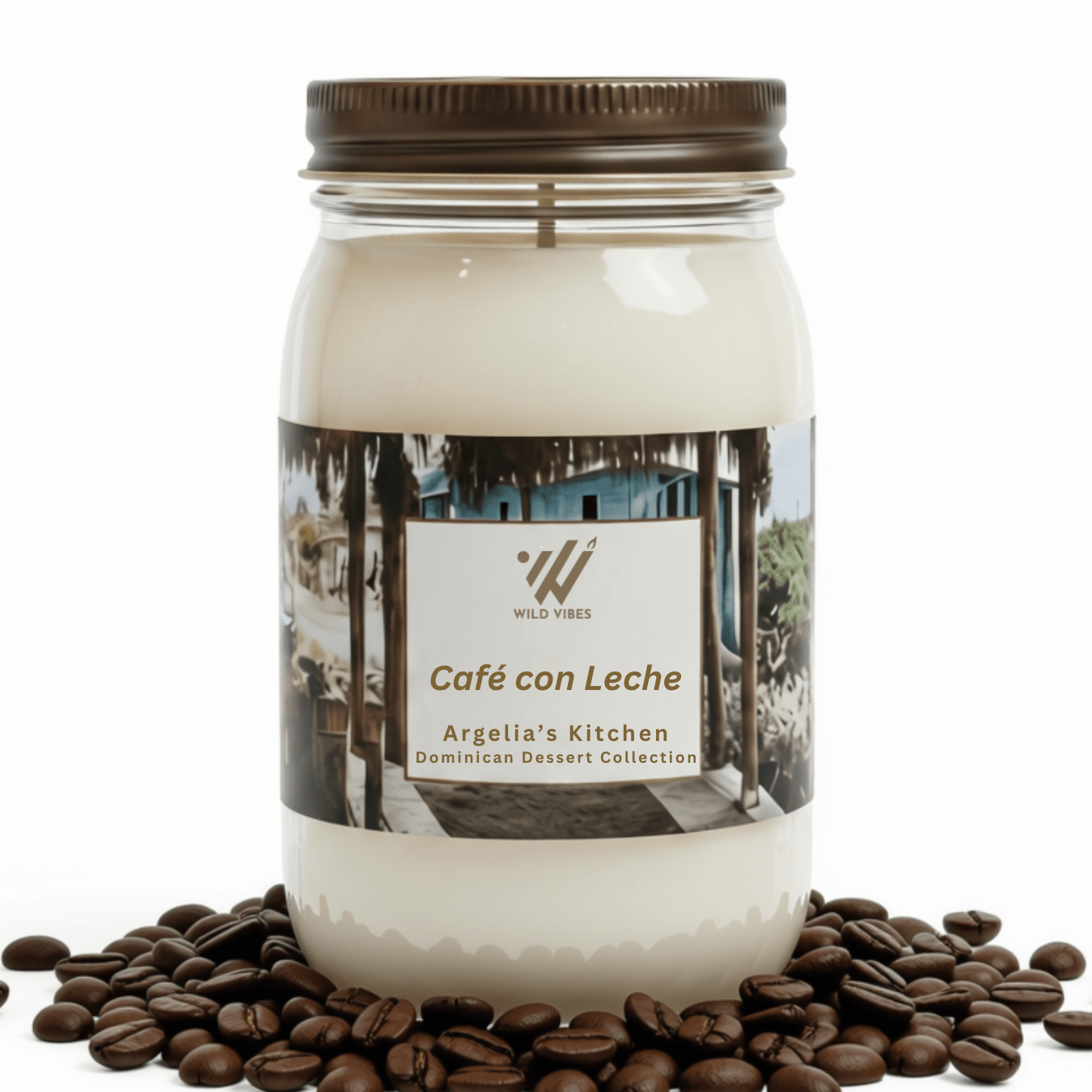 Café con Leche Candle | Soy & Coconut | 16 oz - Wild Vibes Home & Body