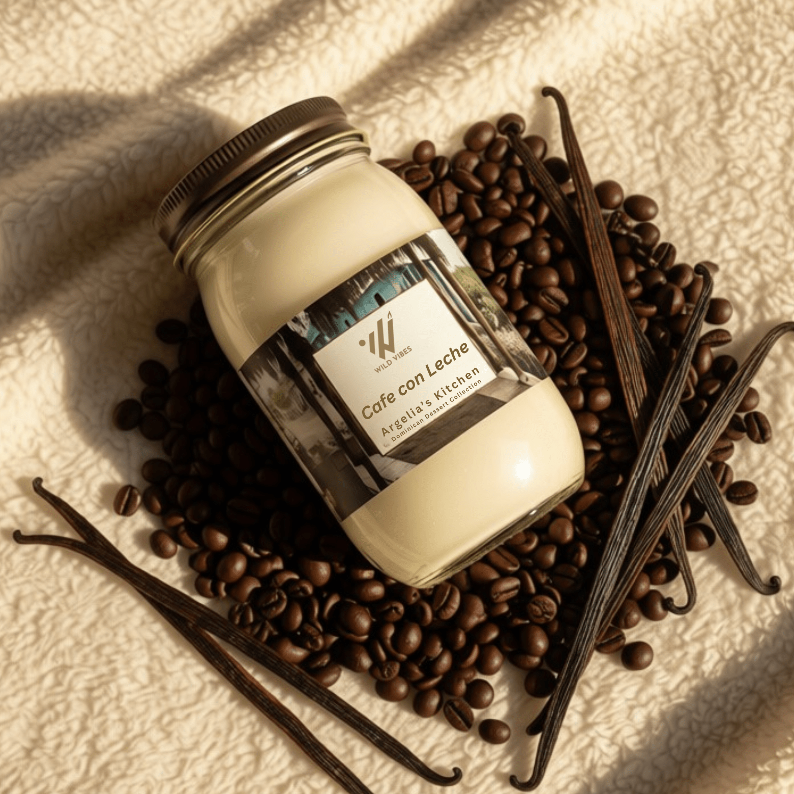 Café con Leche Candle | Soy & Coconut | 16 oz - Wild Vibes Home & Body