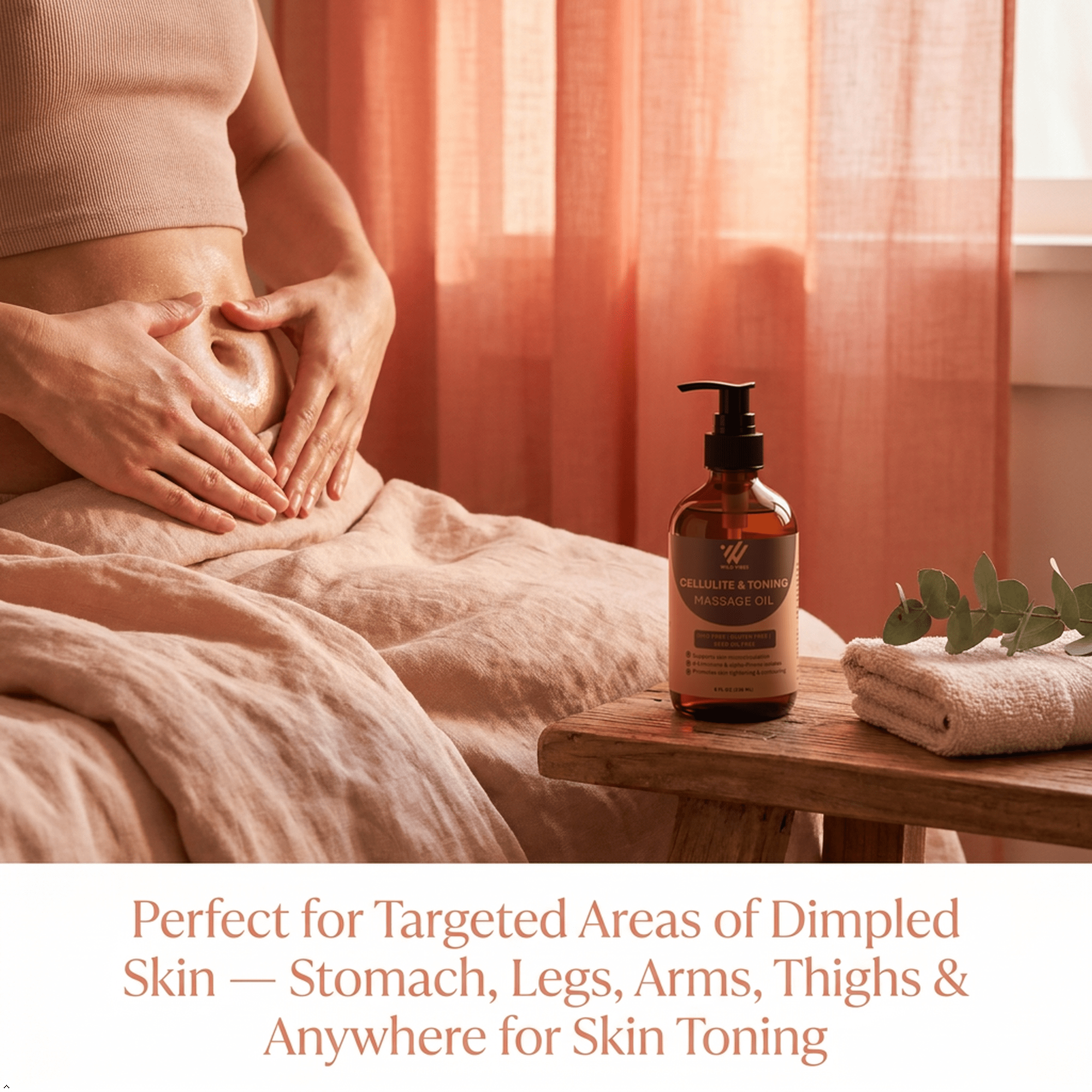 Cellulite & Toning Massage Oil - 8 oz - Wild Vibes Home & Body