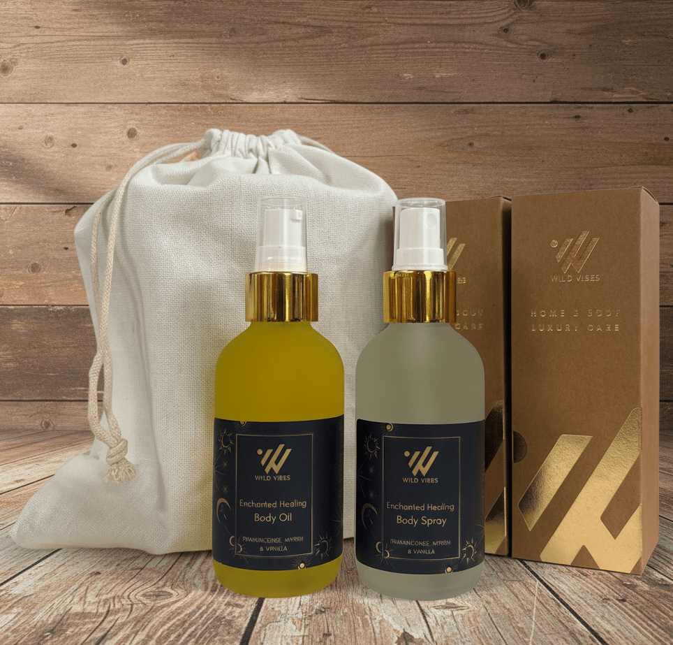 Enchanted Healing (Frankincense) Body Oil + Spray Set - 4 oz - Wild Vibes Home & Body