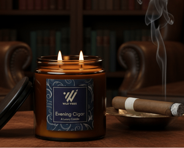 Evening Cigar Natural Candle - 13 oz - Wild Vibes Home & Body