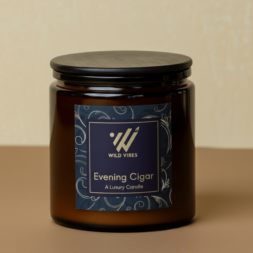 Evening Cigar Natural Candle - 13 oz - Wild Vibes Home & Body