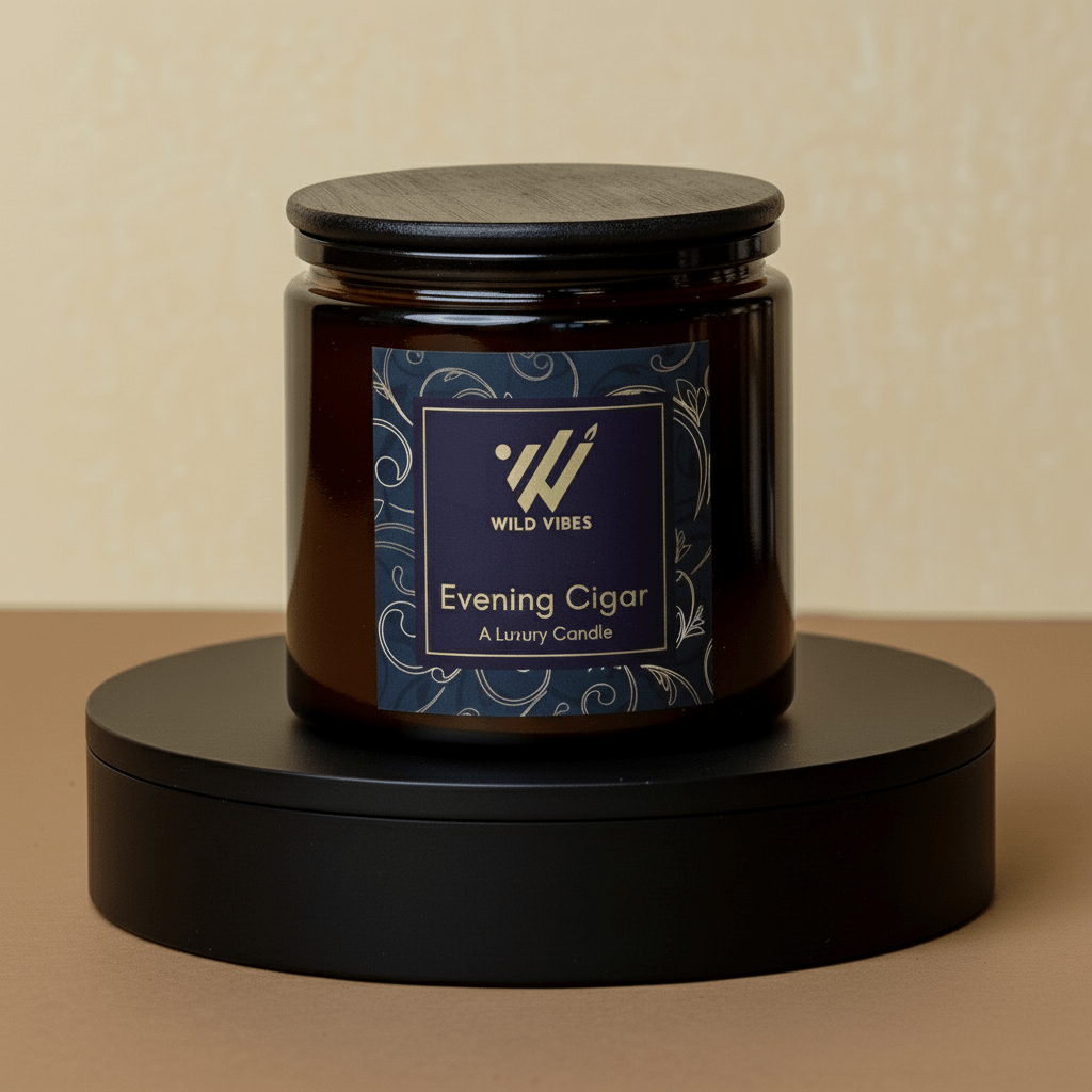 Evening Cigar Natural Candle - 13 oz - Wild Vibes Home & Body