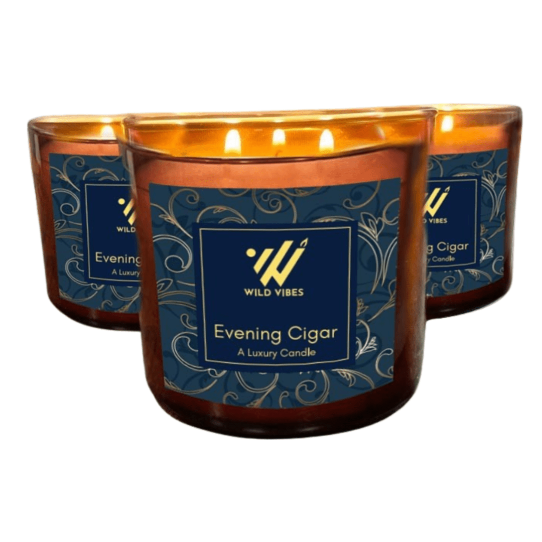 Evening Cigar Triple Wick Soy Coconut Candle - 16 oz. - Wild Vibes Home & Body