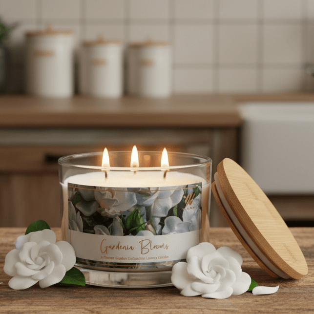 Gardenia Blooms Aromatherapy Candle - 3 wick - Wild Vibes Home & Body