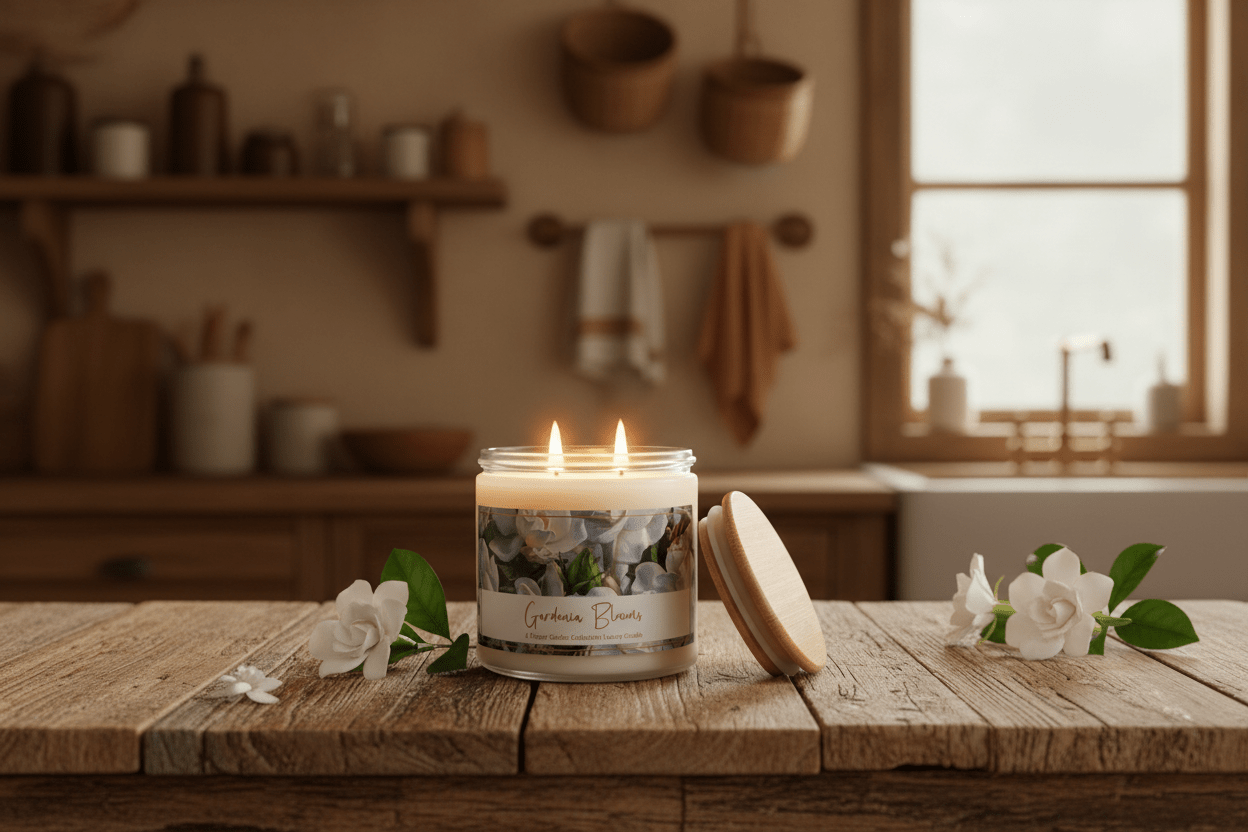 Gardenia Blooms Aromatherapy Candle - 9 oz - Wild Vibes Home & Body