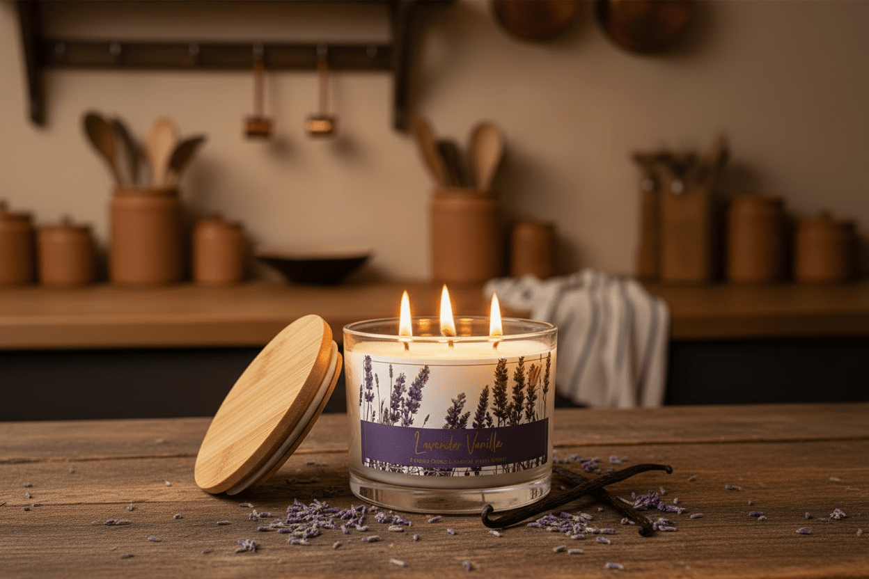 Lavender Vanilla Aromatherapy Candle - 3 wick - Wild Vibes Home & Body