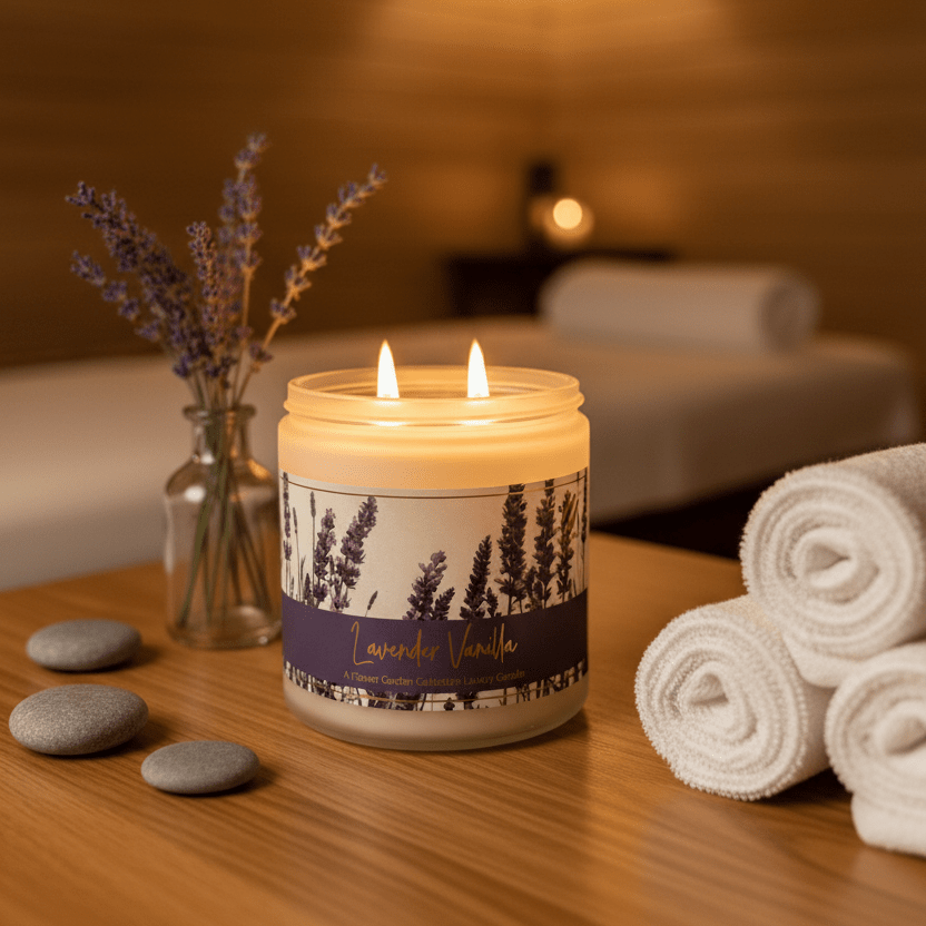 Lavender Vanilla Aromatherapy Candle - 9 oz - Wild Vibes Home & Body