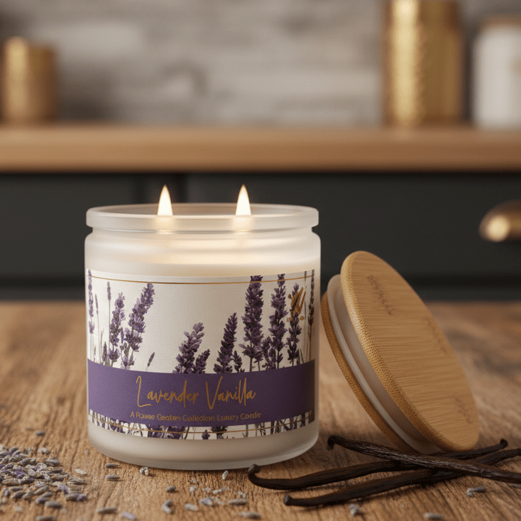 Lavender Vanilla Aromatherapy Candle - 9 oz - Wild Vibes Home & Body