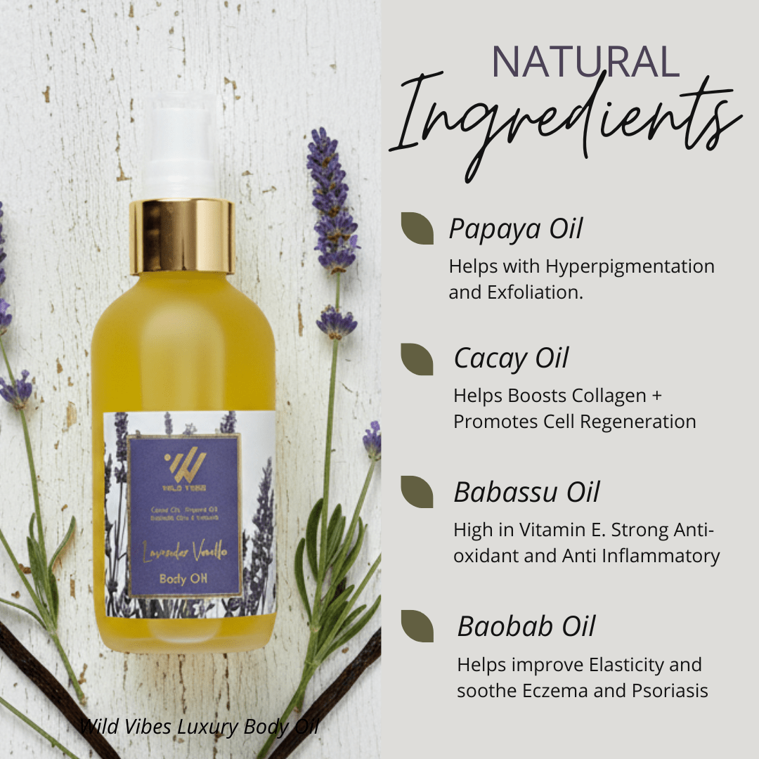 Lavender Vanilla Body Oil - Wild Vibes Home & Body
