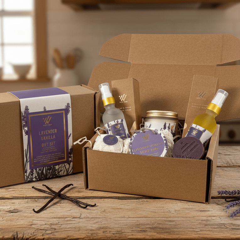 Lavender Vanilla Gift Box | Aromatherapy Spa Gift Set | Wild Vibes Lavender Vanilla Gift Box | Aromatherapy Spa Gift Set | Wild Vibes