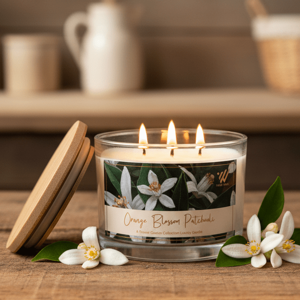 Orange Blossom Patchouli Aromatherapy Candle - 3 wick - Wild Vibes Home & Body