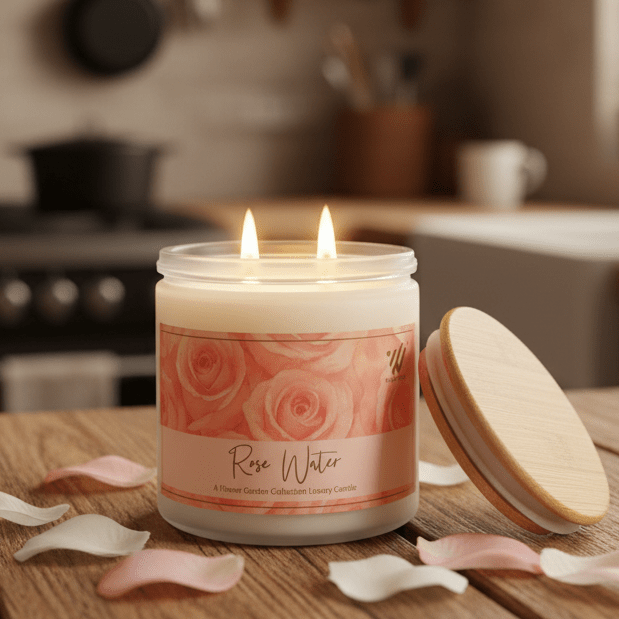 Rose Water Aromatherapy Candle - 9 oz - Wild Vibes Home & Body