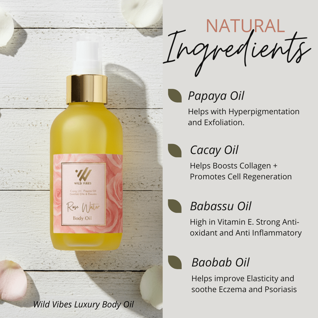 Rose Water Body Oil - Wild Vibes Home & Body