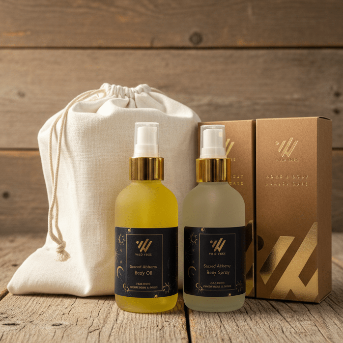 Sacred Alchemy (Palo Santo) Body Oil + Spray Set - 4 oz - Wild Vibes Home & Body