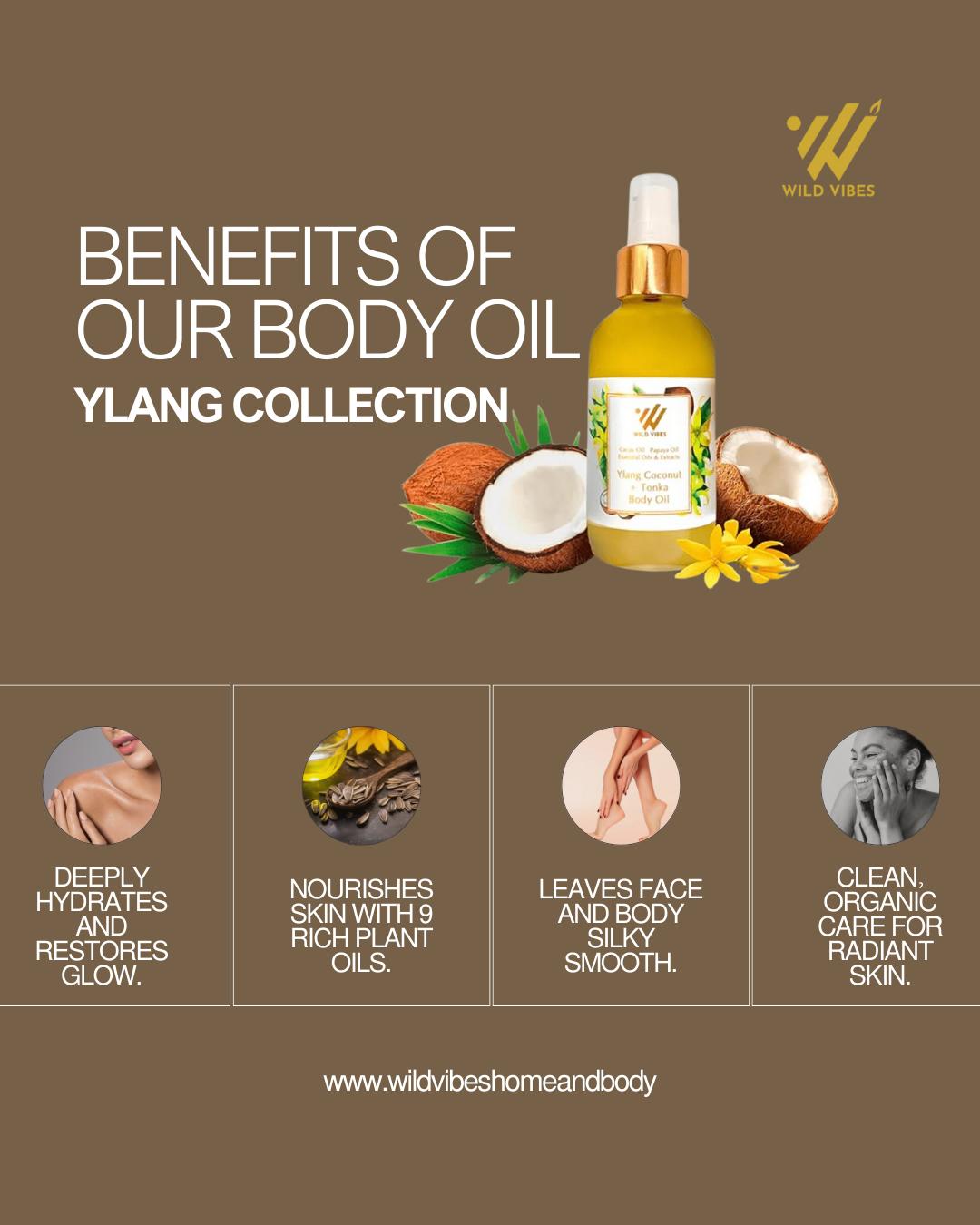 Wild Vibes Ylang Ylang Body Oil Collection - Wild Vibes Home & Body
