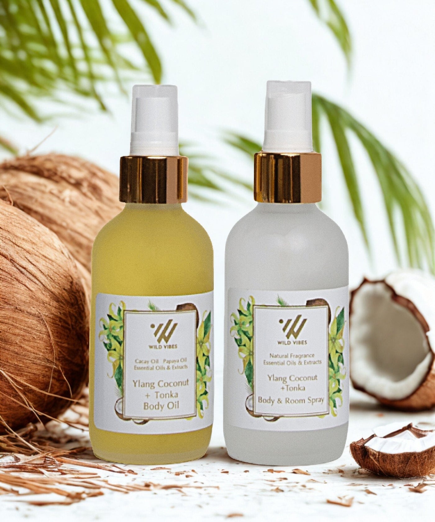 Ylang Body Oil & Body Spray Set - Coconut + Tonka - Wild Vibes Home & Body