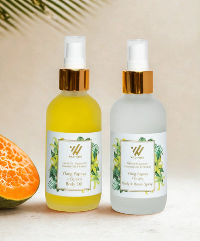 Ylang Body Oil & Body Spray Set - Papaya + Guava - Wild Vibes Home & Body