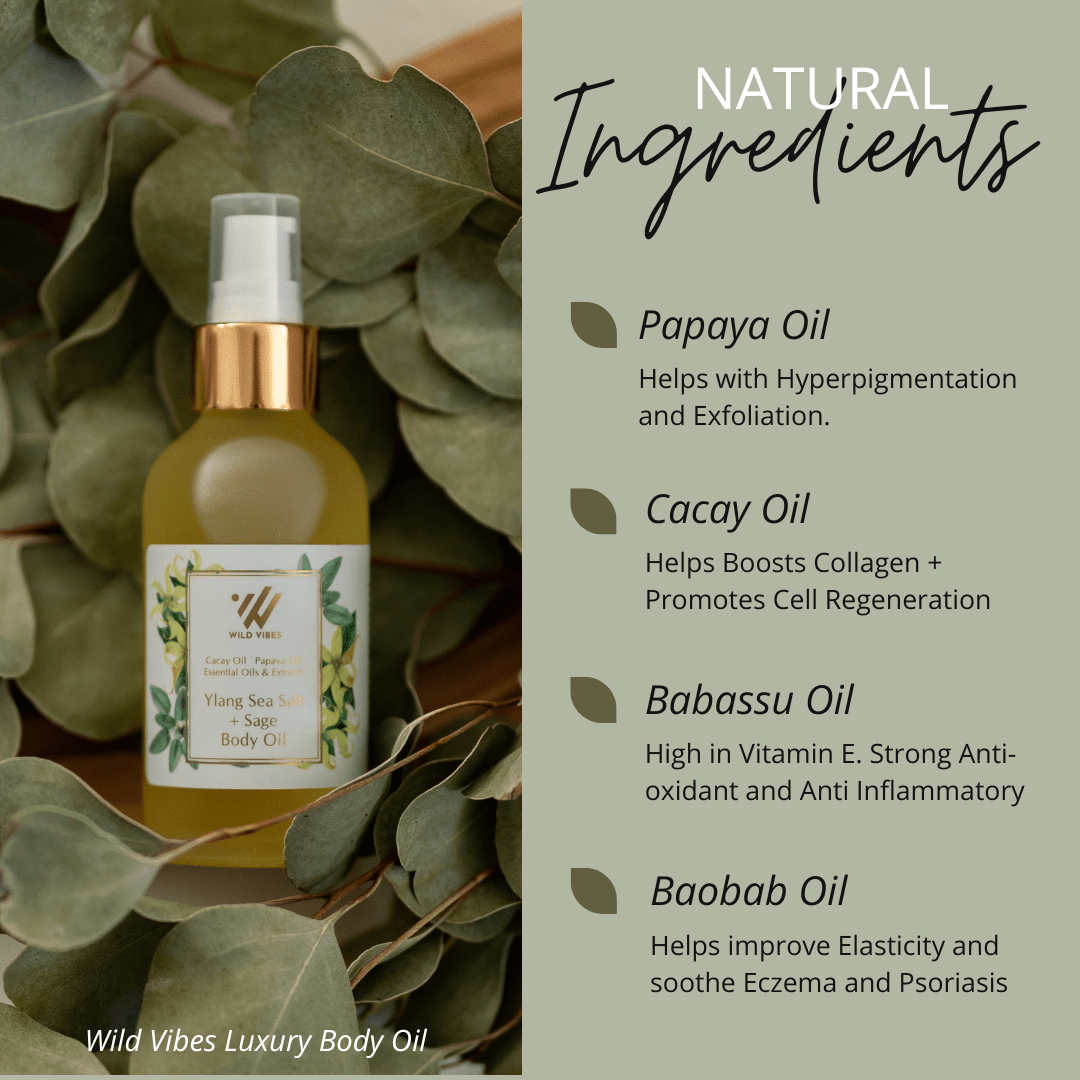 Ylang Sea Salt + Sage Body Oil - Wild Vibes Home & Body