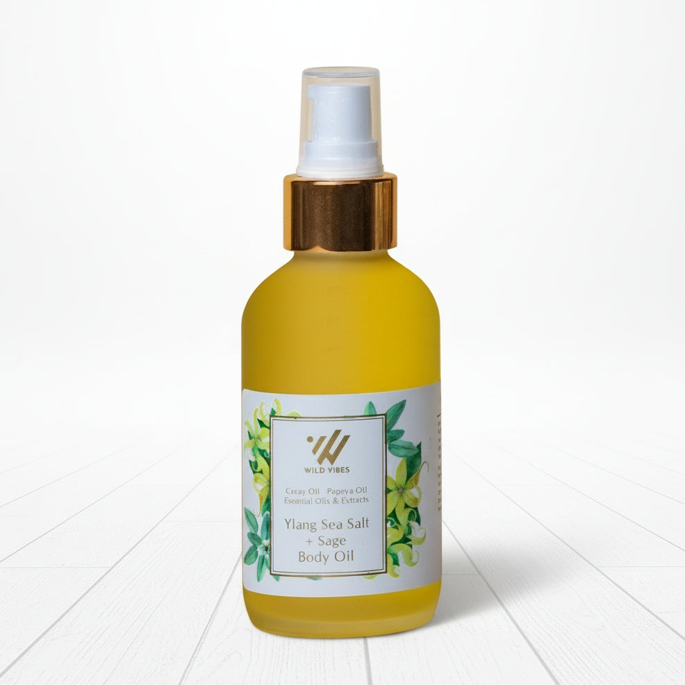 Ylang Sea Salt + Sage Body Oil - Wild Vibes Home & Body
